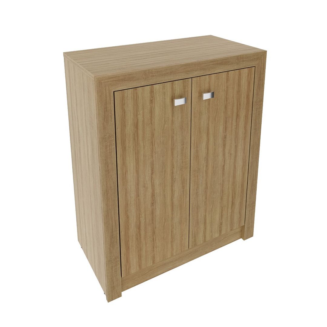 Conjunto de Escritório com 2 Balcões 60cm 2 Portas e 1 Prateleira e Gaveteiro com 4 Gavetas MDP Amêndoa Tecnomobili