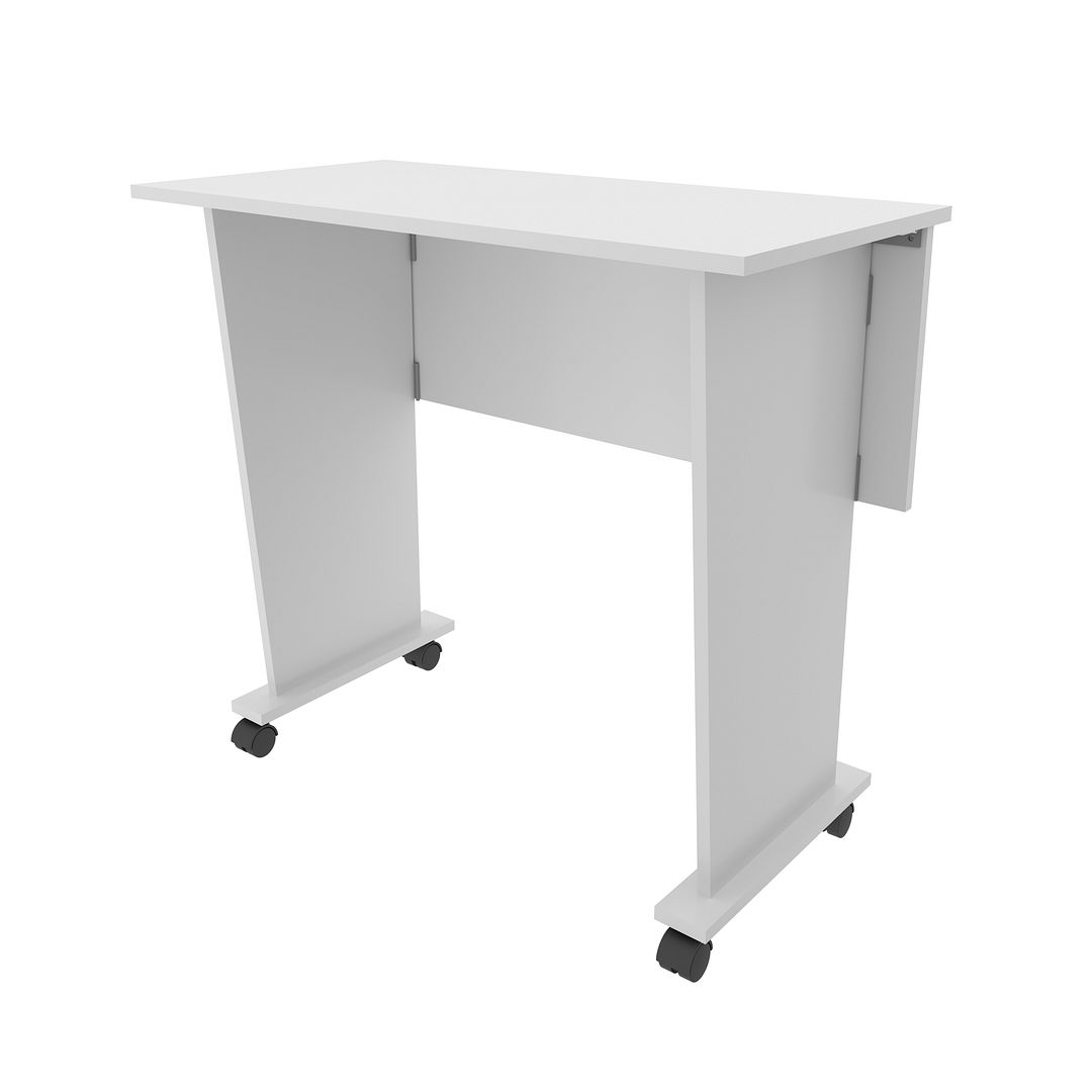 Escrivaninha com Rodinhas Dobrável MDP Branco Tecnomobili