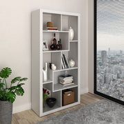 Estante Organizadora Livros para Sala com 8 Nichos/Prateleiras MDP Branco Tecnomobili