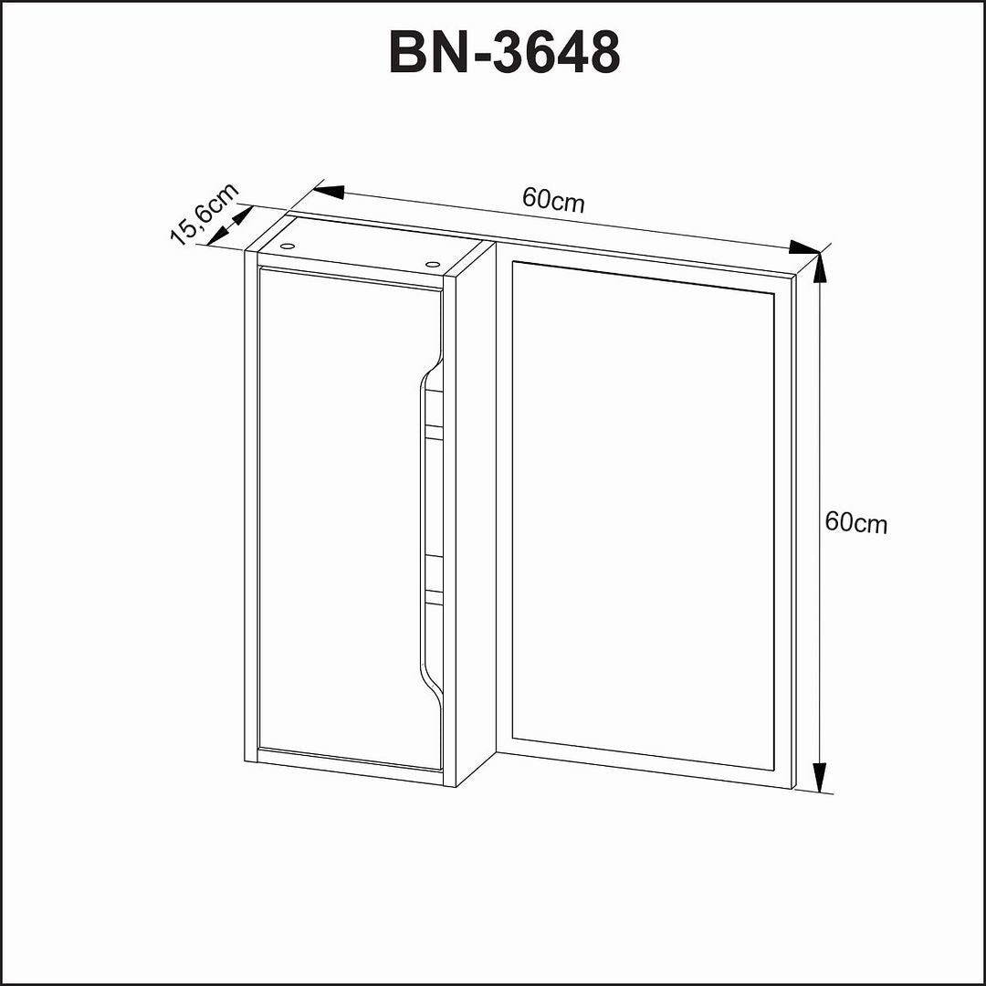 Conjunto de Banheiro com Balcão Gabinete Suspenso 1 Porta e Espelho Suspenso com 1 Porta 3 Prateleiras MDP Tecnomobili