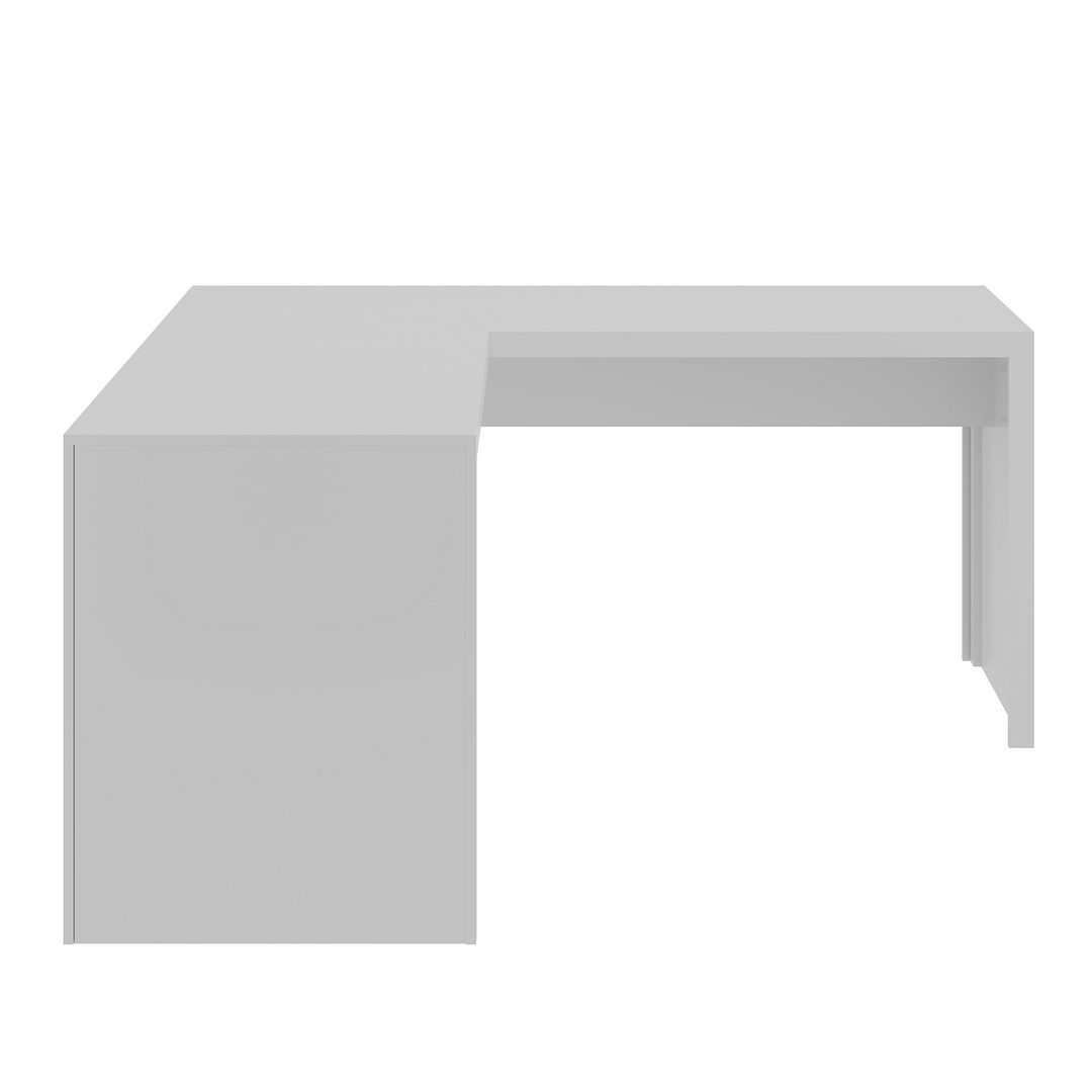 Mesa para Escritório Angular em L 157,3cm MDP Branco Acabamento Pintura UV Tecnomobili