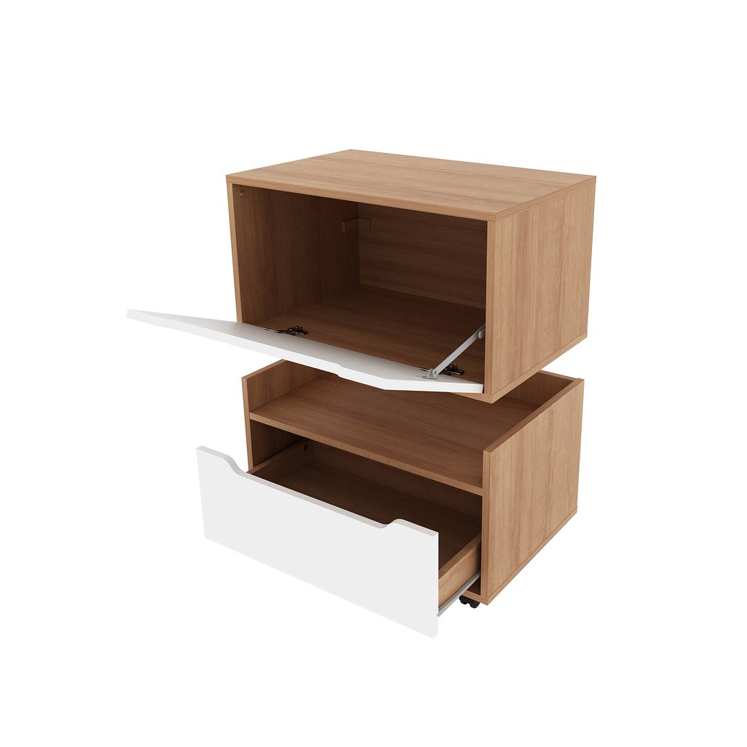 Conjunto de Banheiro com Balcão Gabinete Suspenso com 1 Porta e Balcão Gabinete 1 Gaveta MDP Tecnomobili