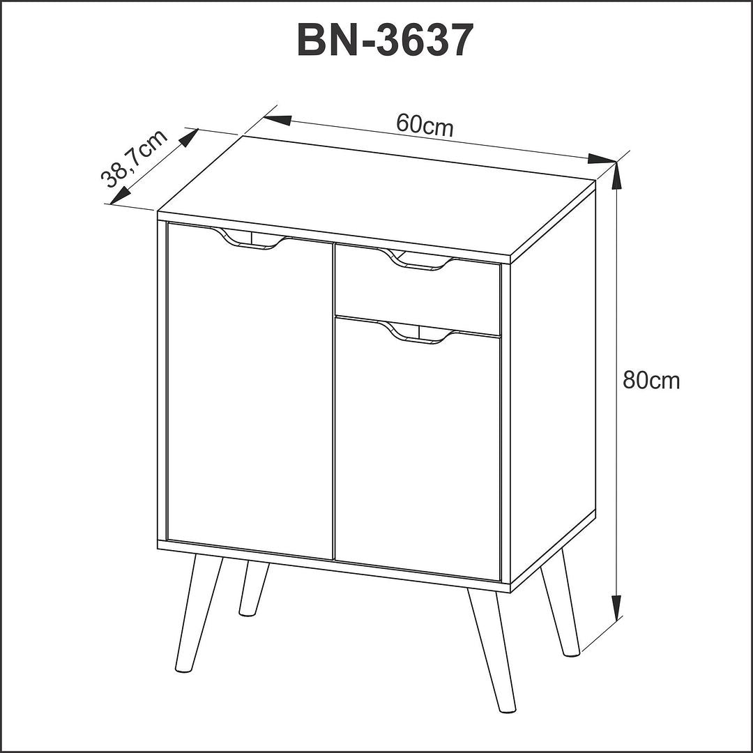 Balcão Gabinete para Banheiro com 2 Portas e 1 Gaveta MDP Branco Tecnomobili