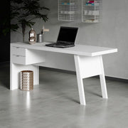 Mesa para Escritório 163cm com 2 gavetas MDP Branco Tecnomobili
