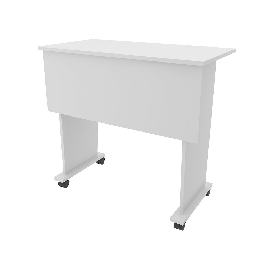 Escrivaninha com Rodinhas Dobrável MDP Branco Tecnomobili