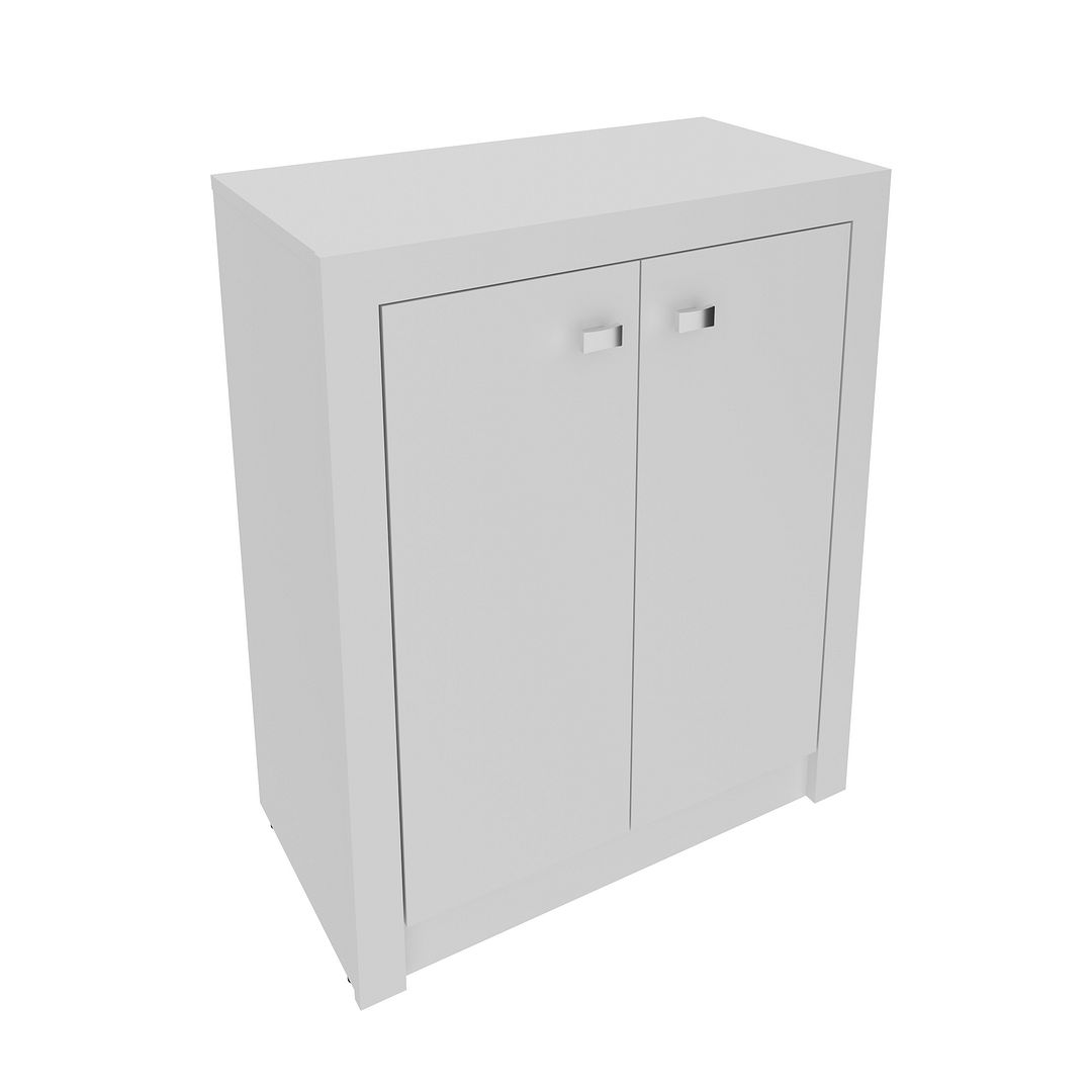 Balcão para Escritório 60cm com 2 Portas e 1 Prateleira MDP Branco Tecnomobili