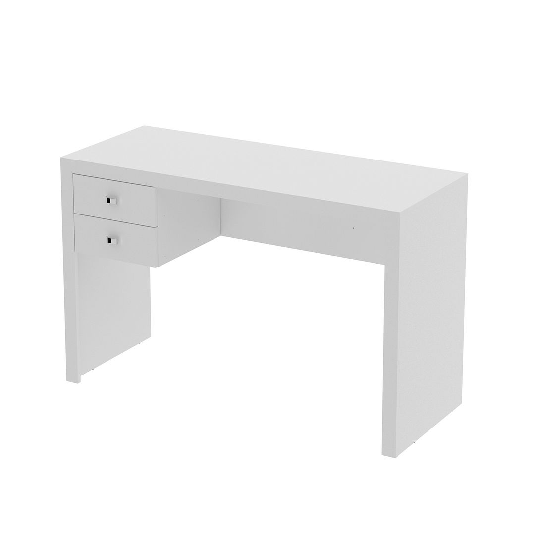 Mesa para Escritório 117cm com 2 gavetas MDP Branco Tecnomobili
