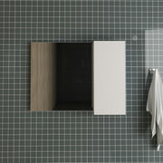 Espelho para Banheiro Suspenso 80cm com 1 Porta Lateral MDP Branco Tecnomobili