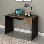 Mesa para Escritório 117cm com 2 Gavetas MDP Nogal/Preto Tecnomobili