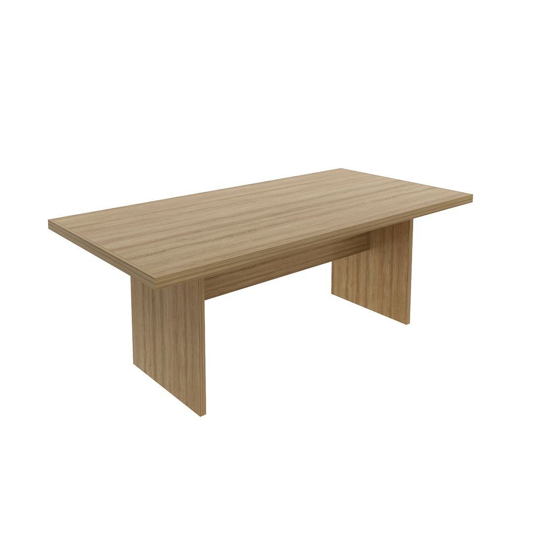 Conjunto de Escritório com Mesa de Reunião e Painel MDP Amêndoa Tecnomobili