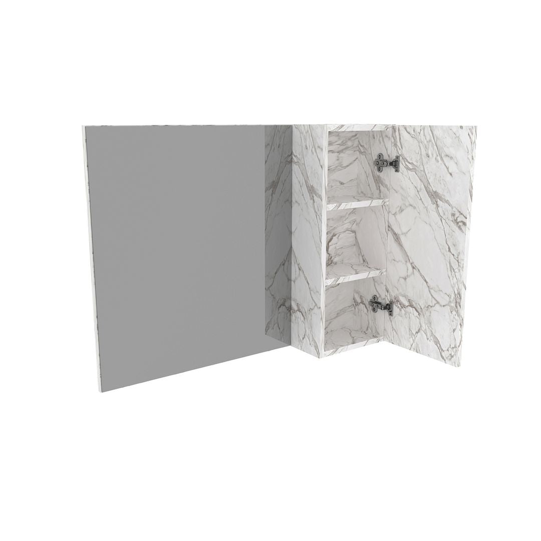 Conjunto de Banheiro com Balcão Gabinete Suspenso 1 Porta e Espelho Suspenso 1 Porta Lateral MDP Branco Tecnomobili
