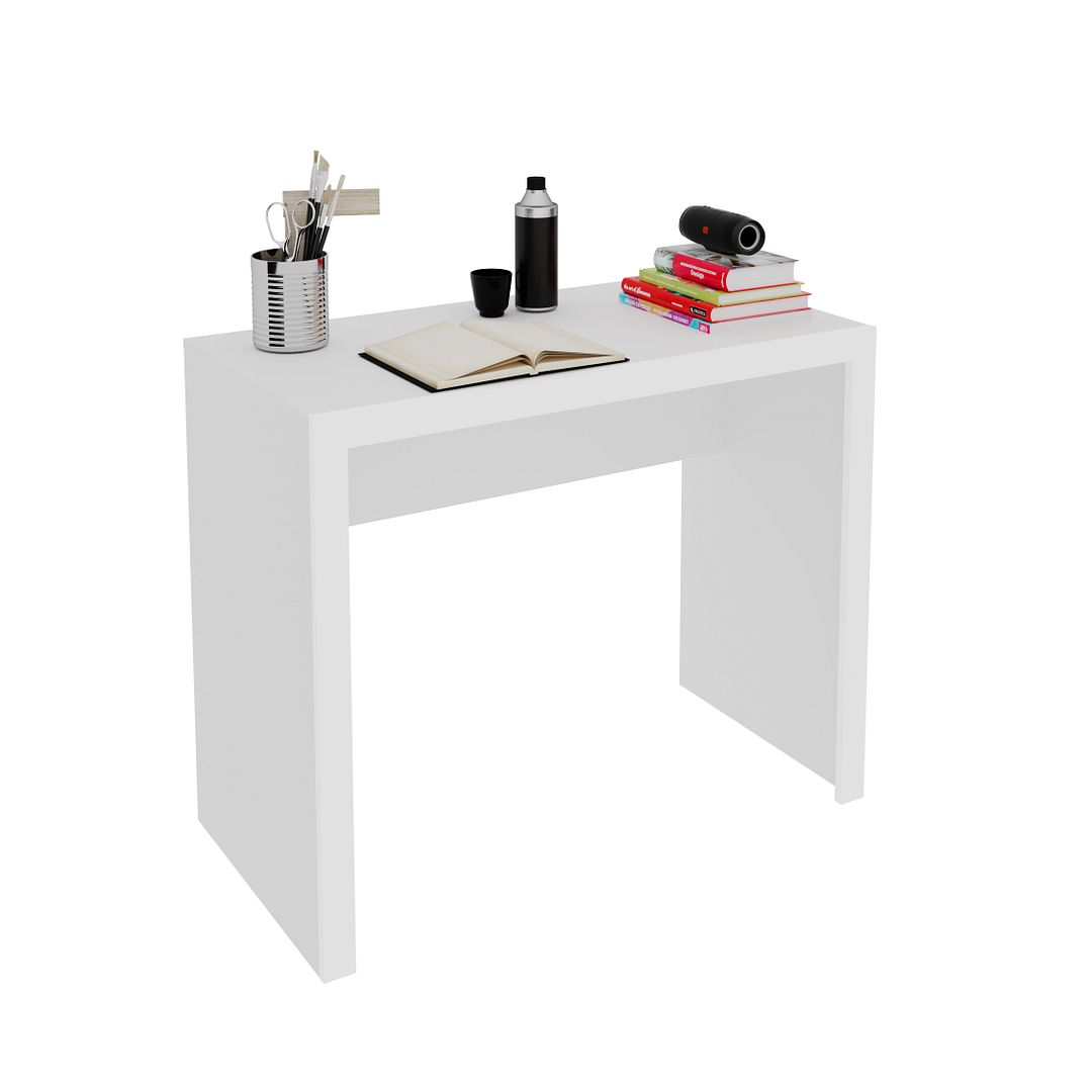 Mesa para Escritório 90cm MDP Branco Design Moderno Tecnomobili