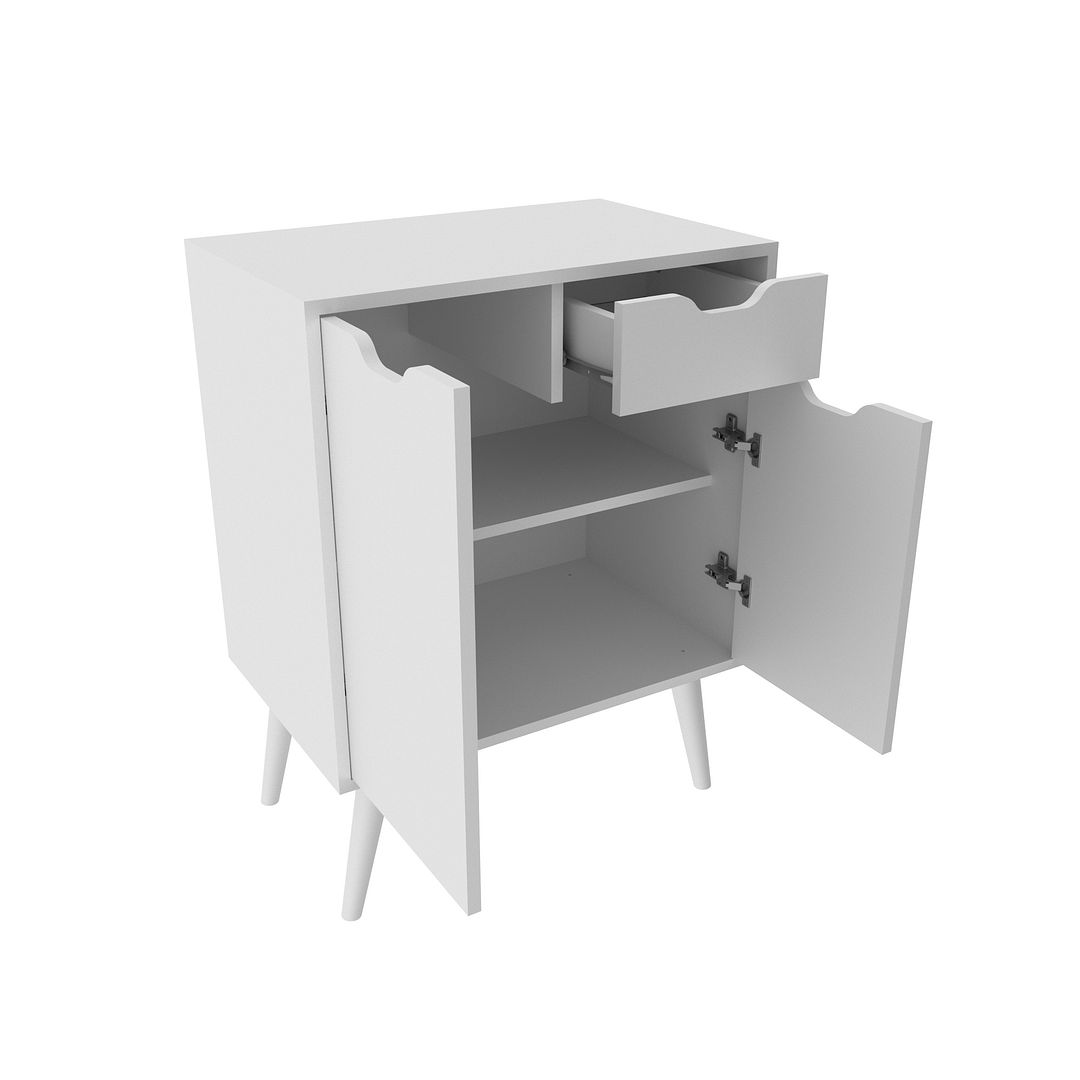 Balcão Gabinete para Banheiro com 2 Portas e 1 Gaveta MDP Branco Tecnomobili