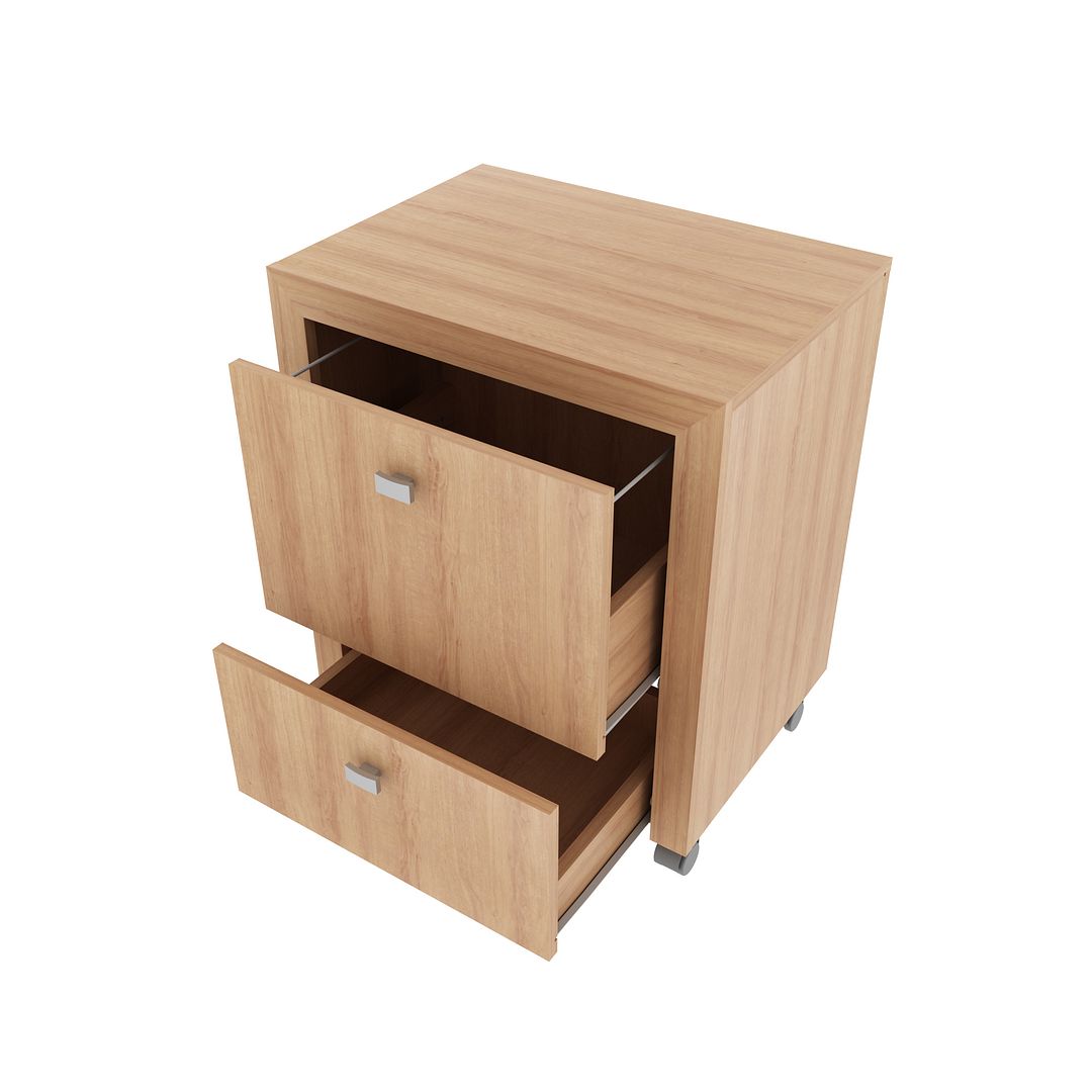 Conjunto de Escritório com Armário, Mesa 163cm e Gaveteiro 1 Gaveta MDP Amêndoa Tecnomobili