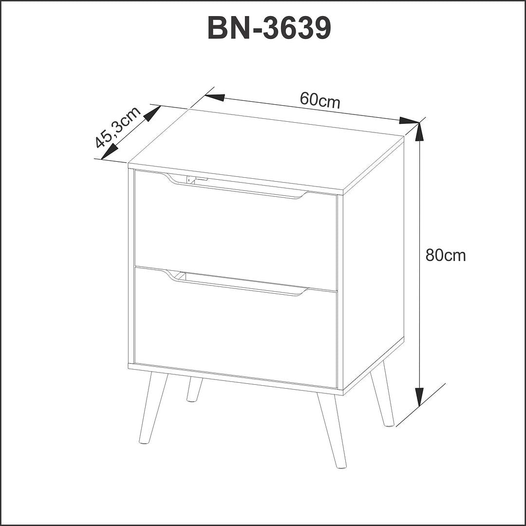 Balcão Gabinete para Banheiro 60cm com 2 Gavetas MDP Branco Pés Retrô Palito Tecnomobili