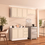 Cozinha Completa 3 Peças 225x200cm Com Organização E Design Compacto Em Mdp/mdf Politorno