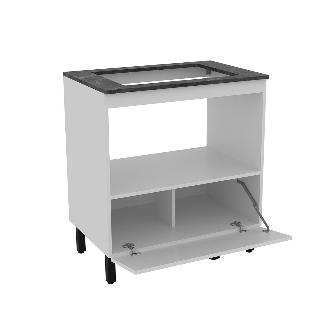 Balcão Cozinha Cooktop 4 Bocas com 1 Porta Basculante e Nicho para Forno ou Micro MDP Tecnomobili