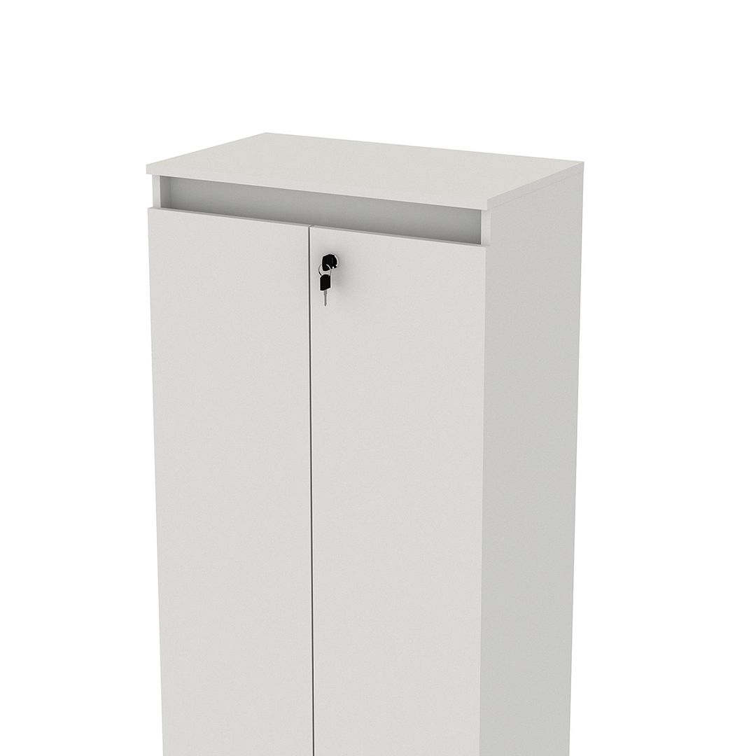 Armário para Escritório com 2 Portas e Chave MDP Branco Tecnomobili