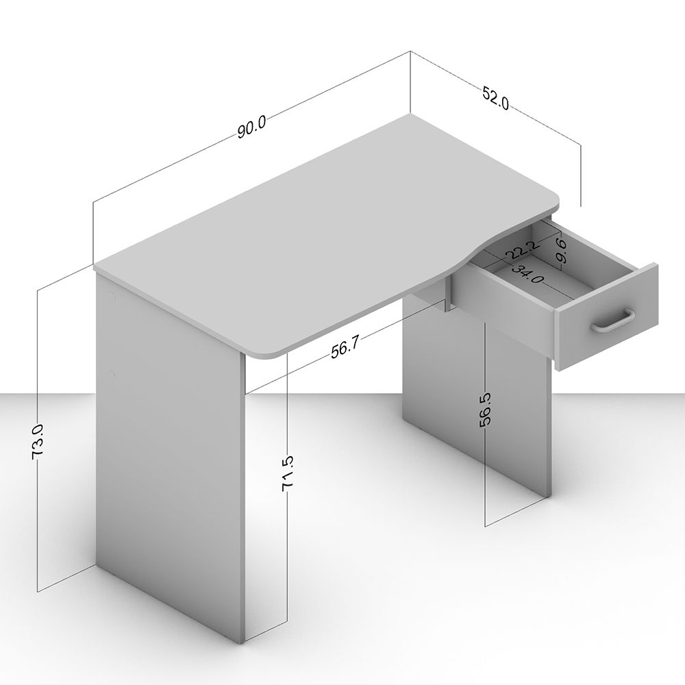 Escrivaninha 120cm Com Amplo Espaço E Design Funcional Em Mdp Politorno