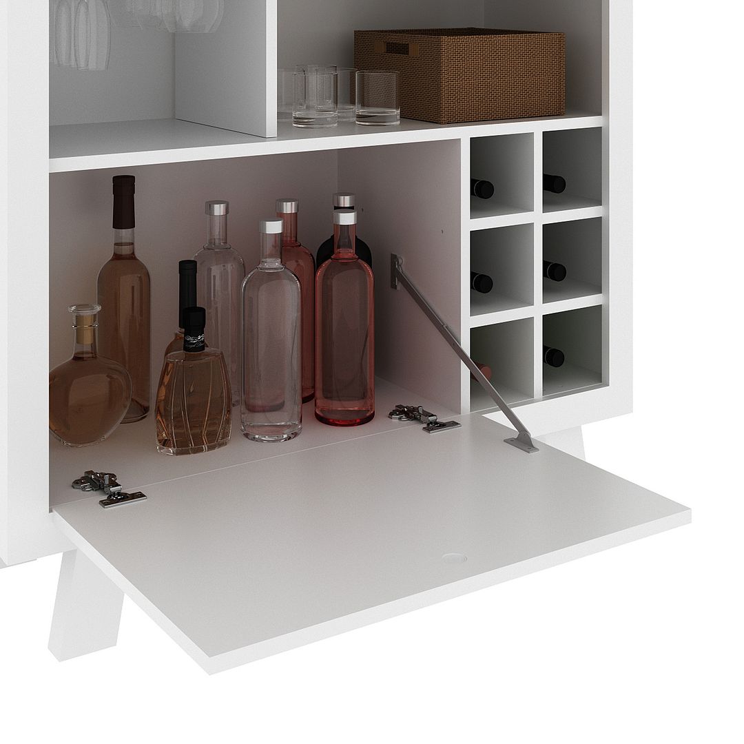 Adega Bar para 6 Garrafas com 1 Porta MDP Branco Tecnomobili