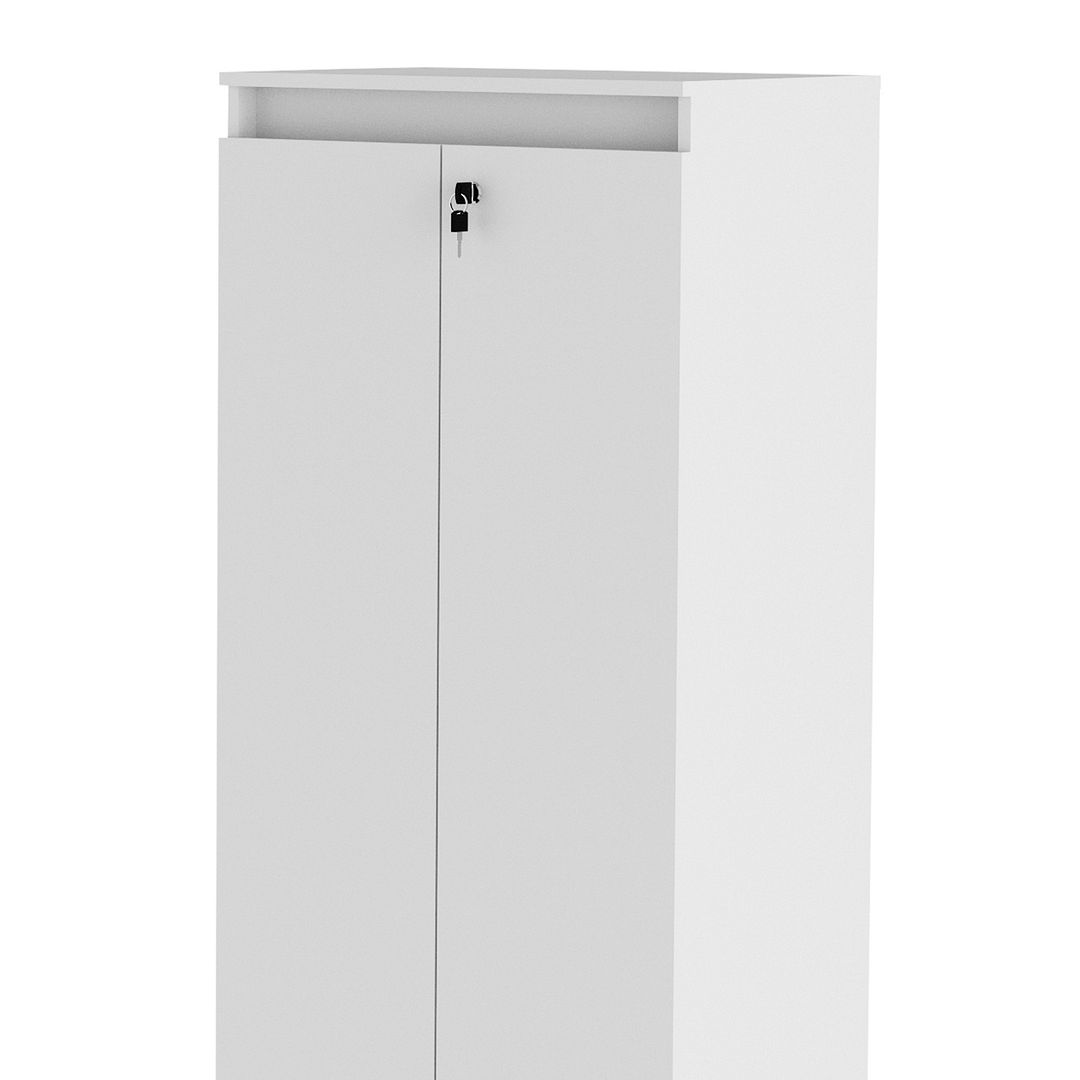Armário para Escritório com 2 Portas e Chave MDP Branco Tecnomobili