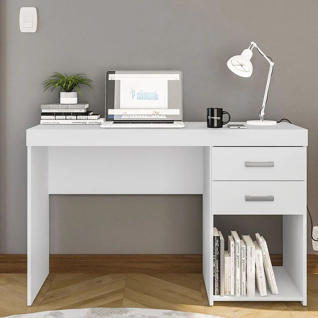 Mesa Para Escritório 120cm Com Tampo Resistente E Design Funcional Em Mdp Politorno