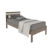 Cama de Solteiro Tradicional para Colchão de 88cm Nogal/Branco Até 130kg Tecnomobili