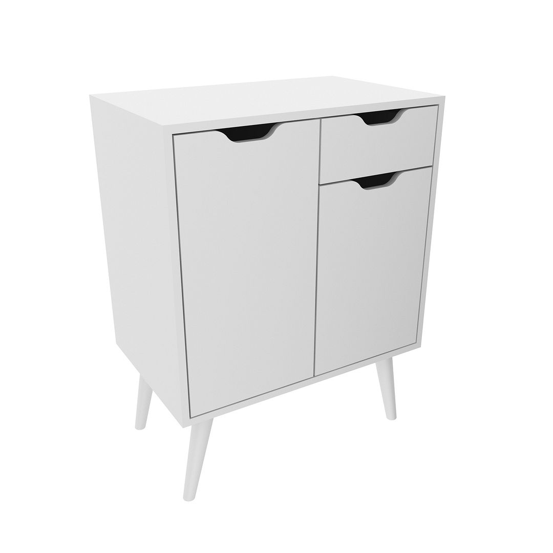 Balcão Gabinete para Banheiro com 2 Portas e 1 Gaveta MDP Branco Tecnomobili