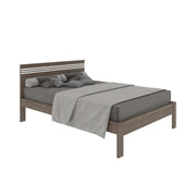 Cama de Casal Tradicional 138x188cm MDP Nogal/Branco Até 260kg Tecnomobili