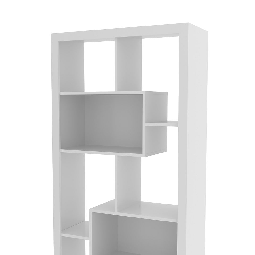Estante Organizadora Livros para Sala com 8 Nichos/Prateleiras MDP Branco Tecnomobili