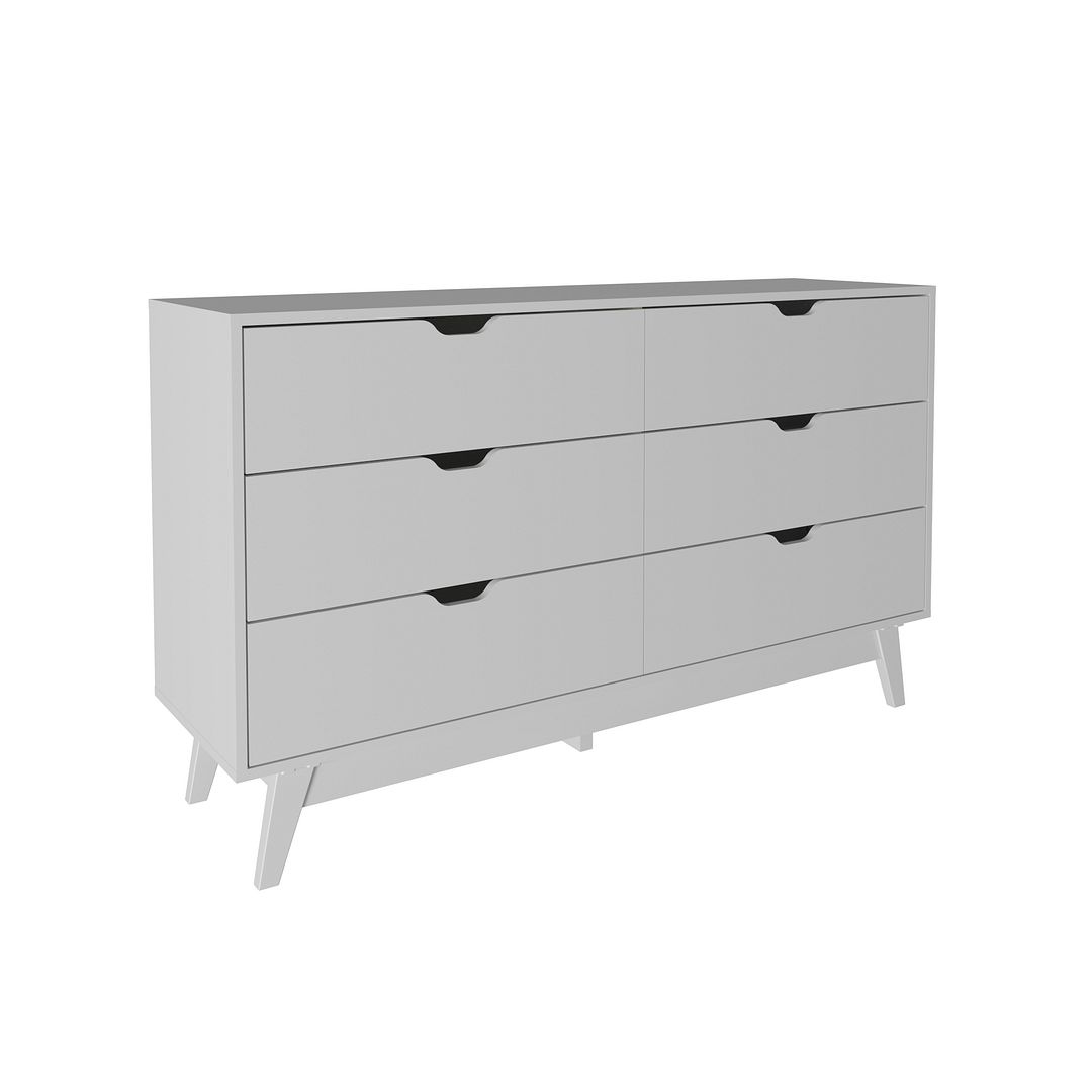 Cômoda Quarto com 6 Gavetas 136cm MDP Branco Tecnomobili