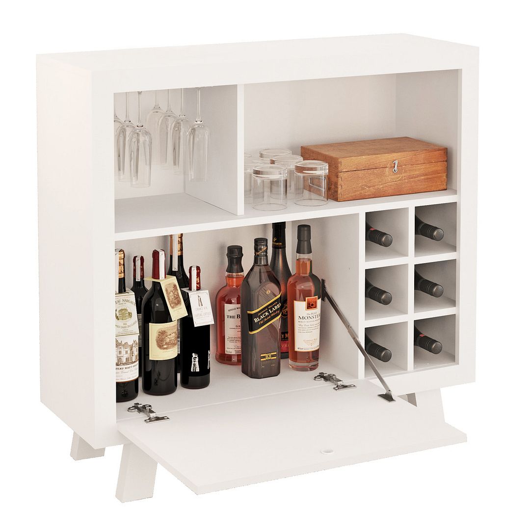 Adega Bar para 6 Garrafas com 1 Porta MDP Branco Tecnomobili