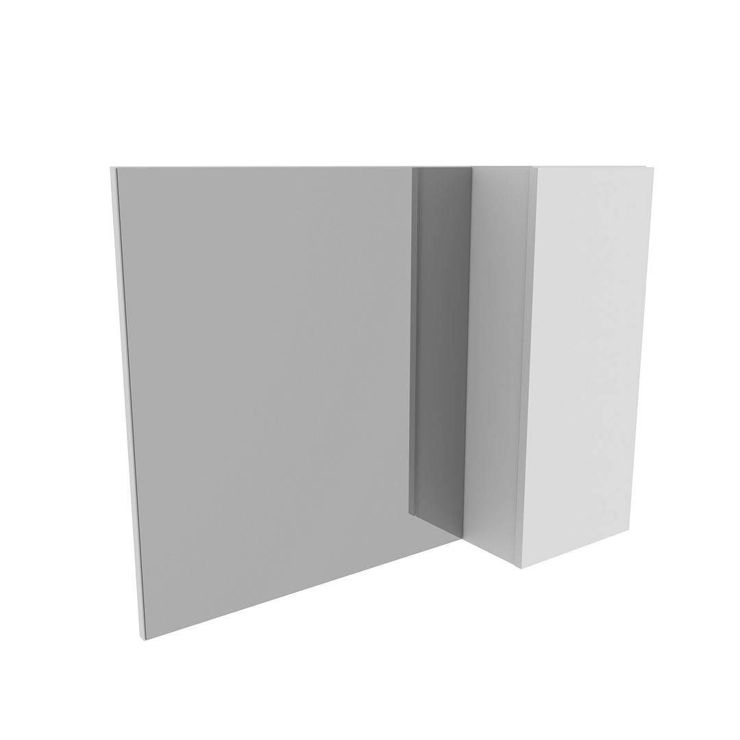 Espelho para Banheiro Suspenso 80cm com 1 Porta Lateral MDP Branco Tecnomobili
