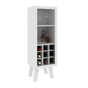 Adega Bar para 9 Garrafas MDP Branco com 2 Porta Taças Tecnomobili