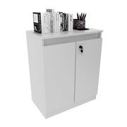 Balcão para Escritório 60cm com 1 Prateleira 2 Portas MDP Branco Tecnomobili
