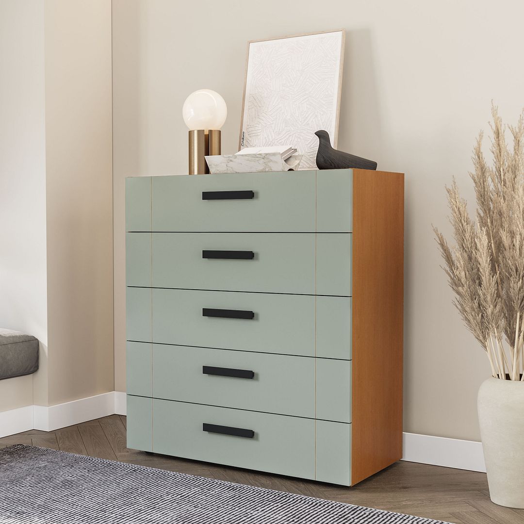 Cômoda 5 Gavetas 90cm Com Design Elegante E Acabamento Em Pintura Uv Em Mdp/mdf Politorno