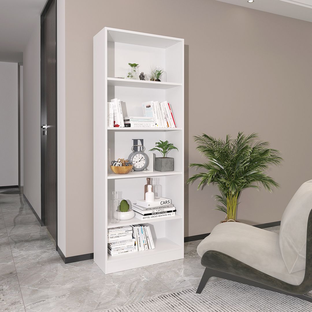 Estante Multiuso com 5 Prateleiras MDP Branco Tecnomobili