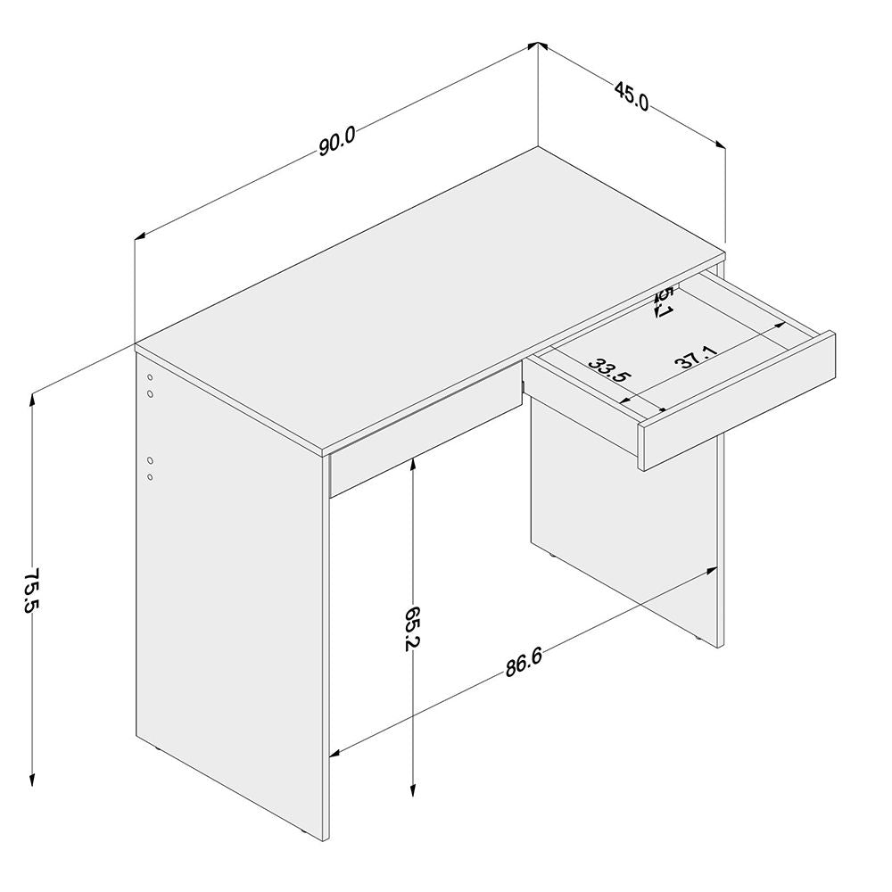 Escrivanha 120cm Com Design Moderno E Estrutura Resistente Em Mdp/mdf Politorno