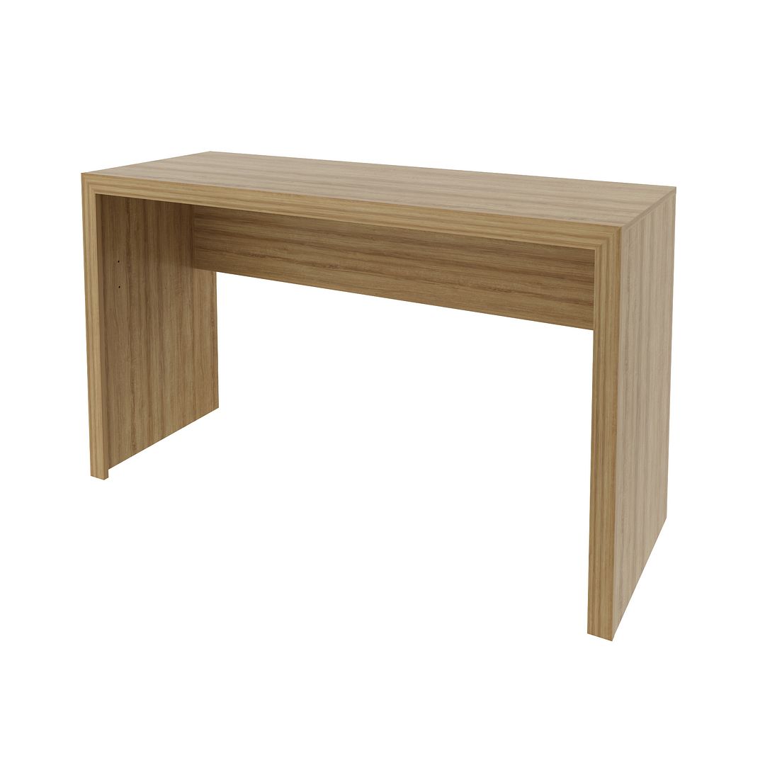 Conjunto de Escritório com Mesa 127cm e Gaveteiro com Rodinhas 3 Gavetas MDP Amêndoa Tecnomobili