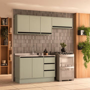 Cozinha Completa 3 Peças 214x200cm Com Design Compacto E Pintura Uv Em Mdp Politorno