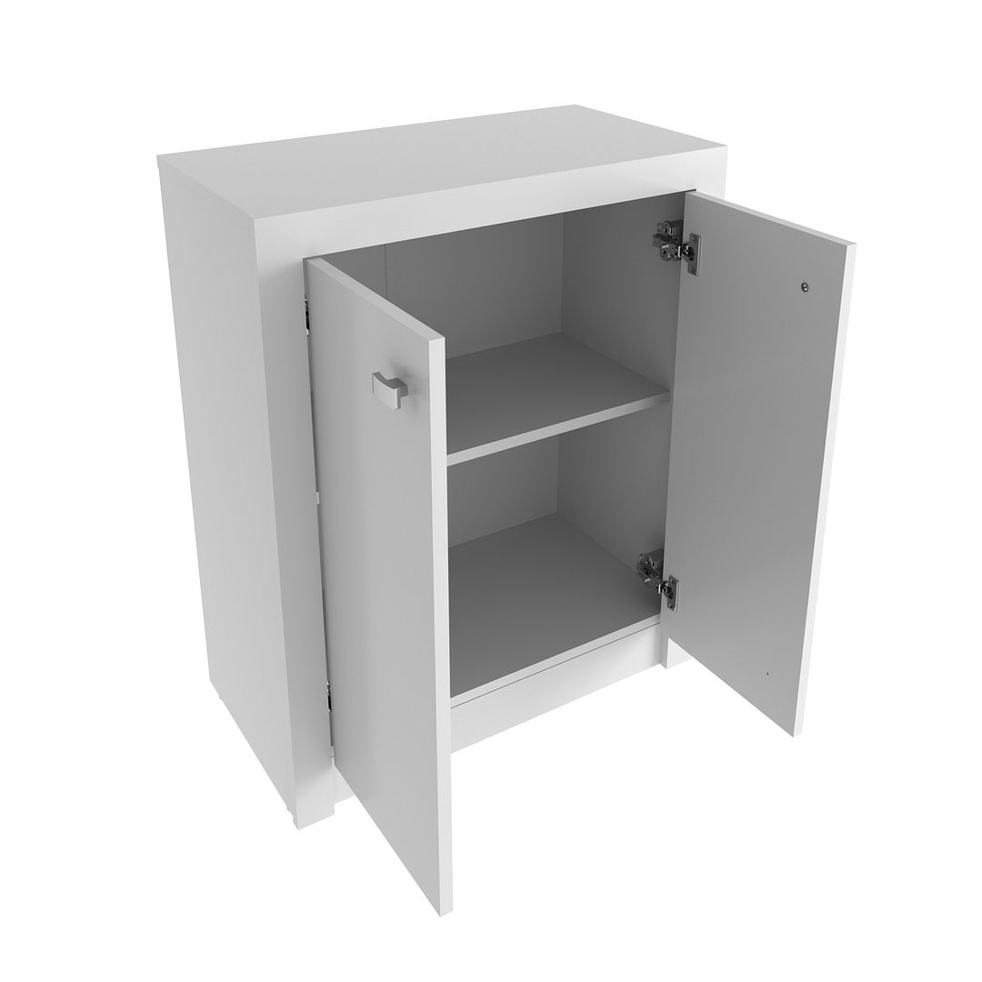 Balcão para Escritório 60cm com 2 Portas e 1 Prateleira MDP Branco Tecnomobili