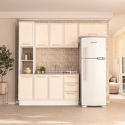 Cozinha Completa 4 Peças 225x240cm Com Paneleiro E Organização Em Mdp/mdf Politorno