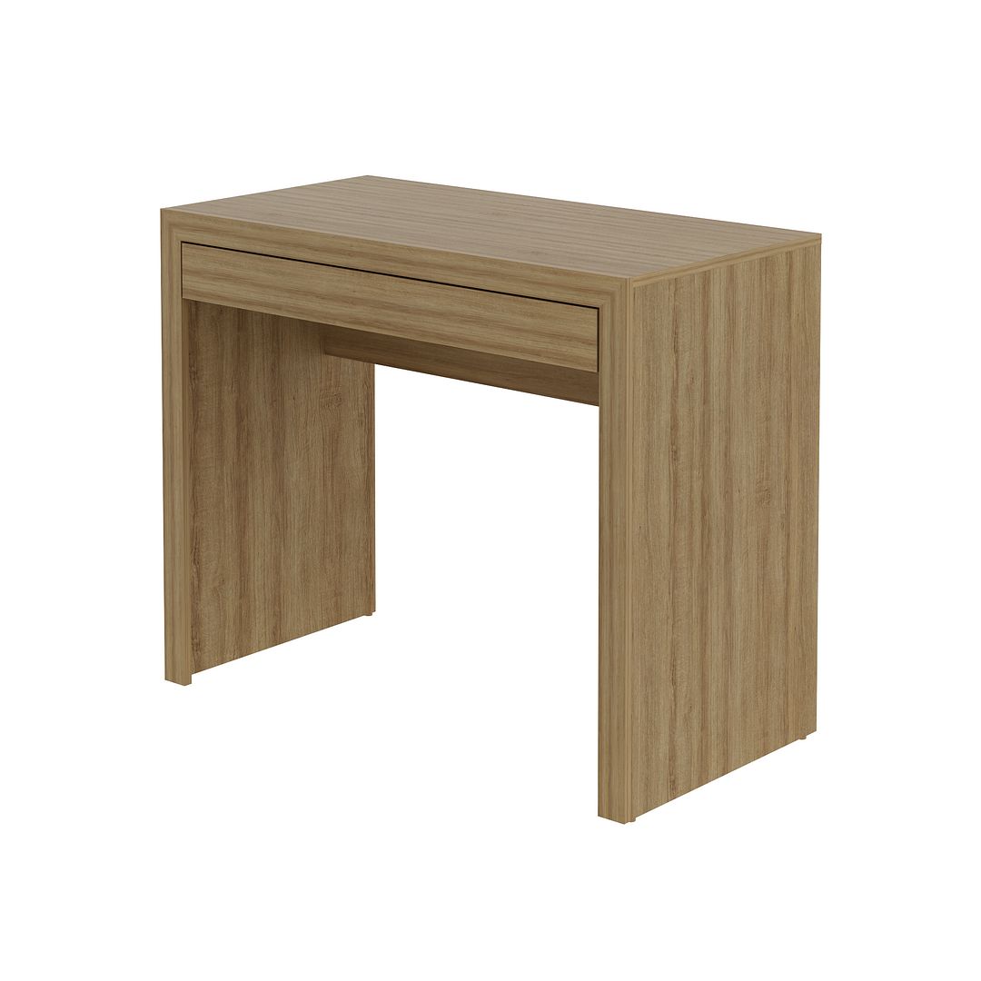 Conjunto de Escritório com Estante com 5 Prateleiras e Mesa 90cm com 1 Gaveta MDP Amêndoa Tecnomobili