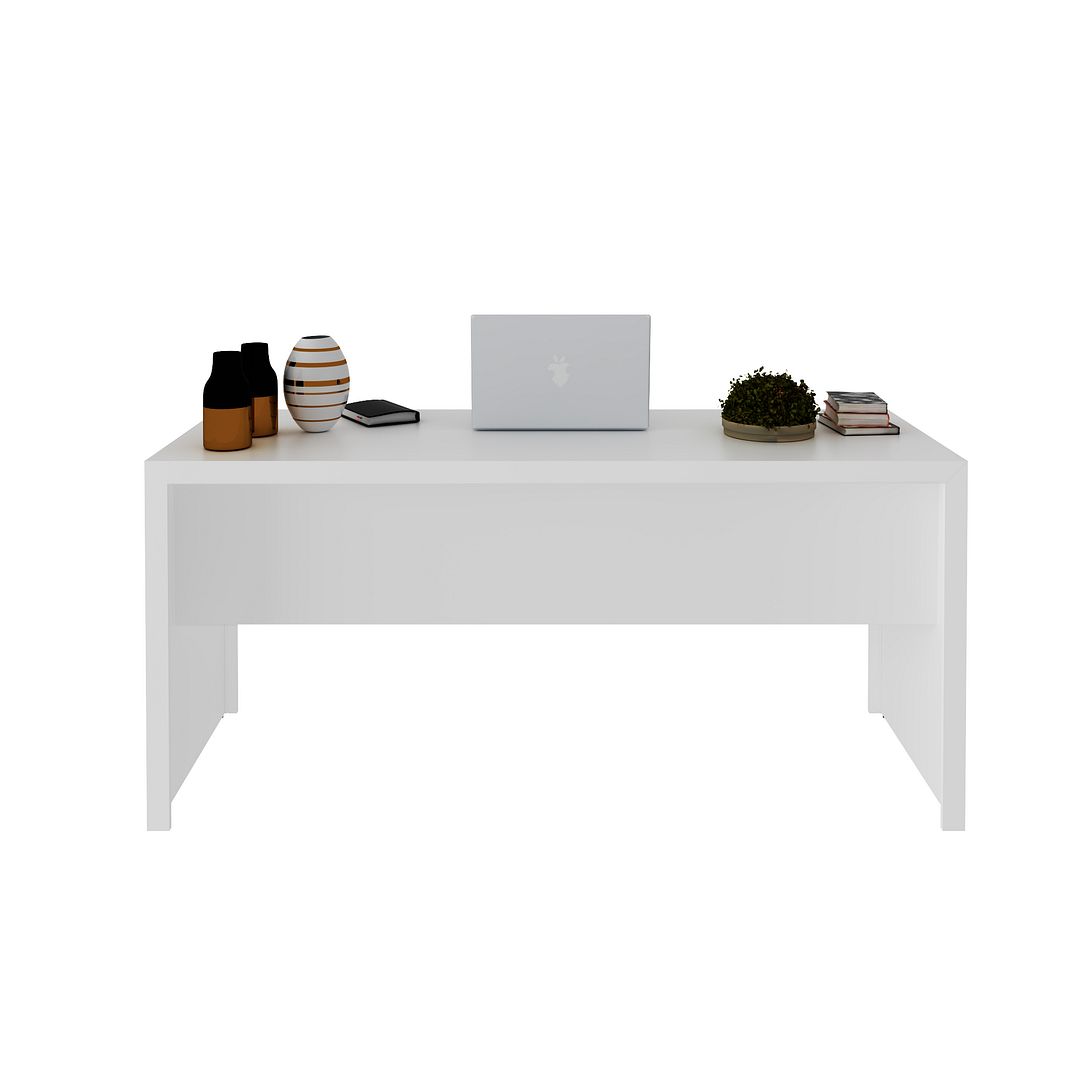 Mesa para Escritório 163cm MDP Branco Design ModernoTecnomobili