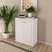 Balcão para Escritório 60cm com 2 Portas e 1 Prateleira MDP Branco Tecnomobili